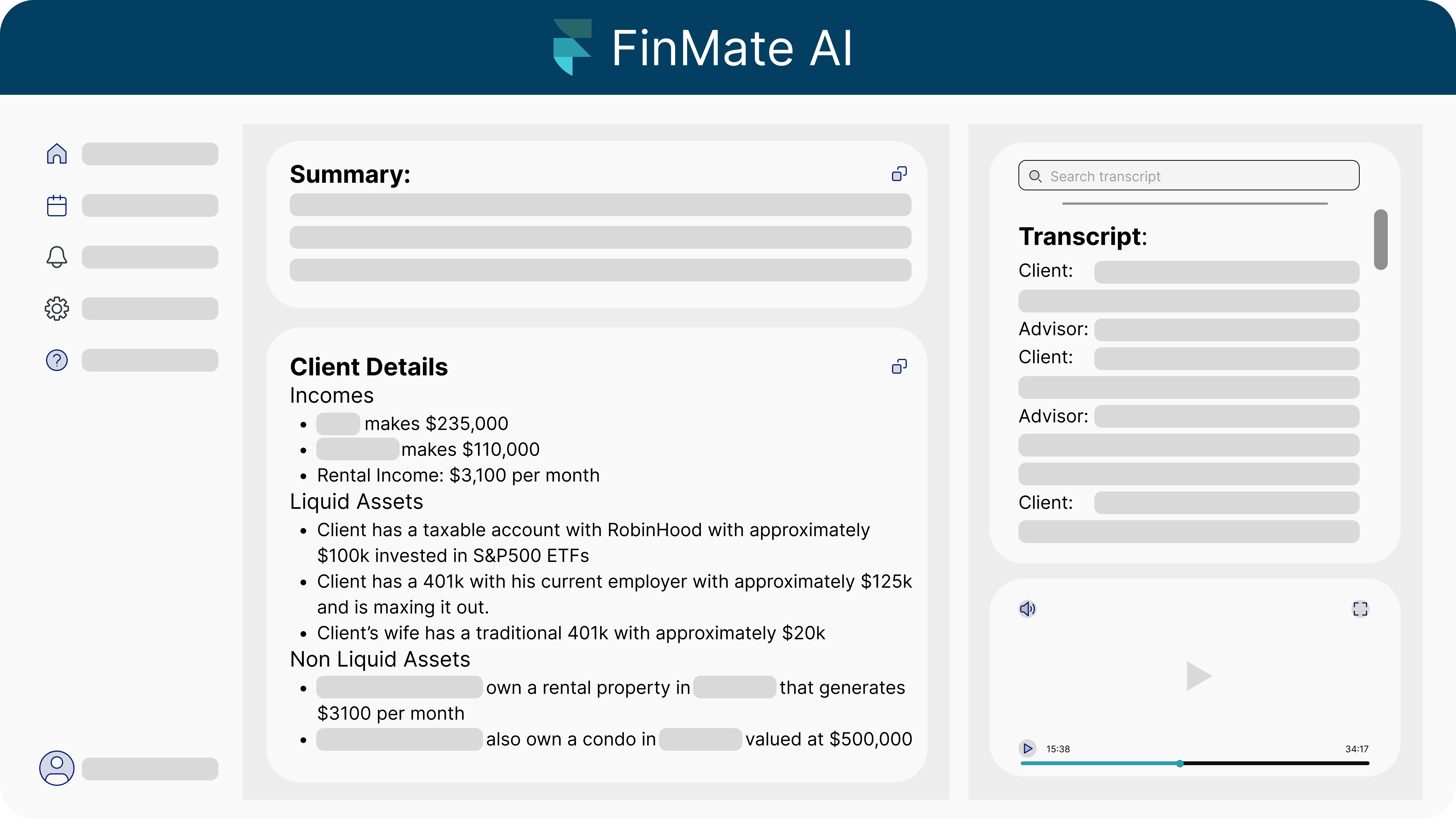 finmate dashboard
