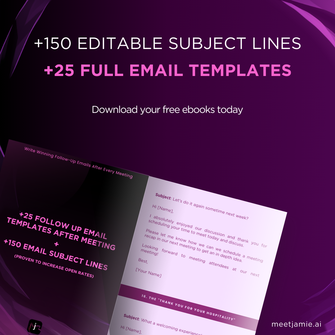 follow up email after meeting - free ebook download