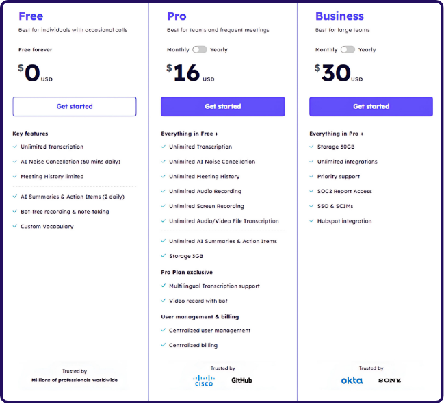 krisp ai full pricing plan | krisp ai pricing