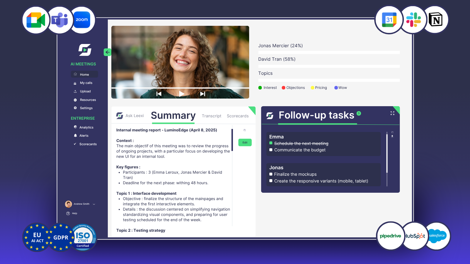 leexi an ai note taker in europe
