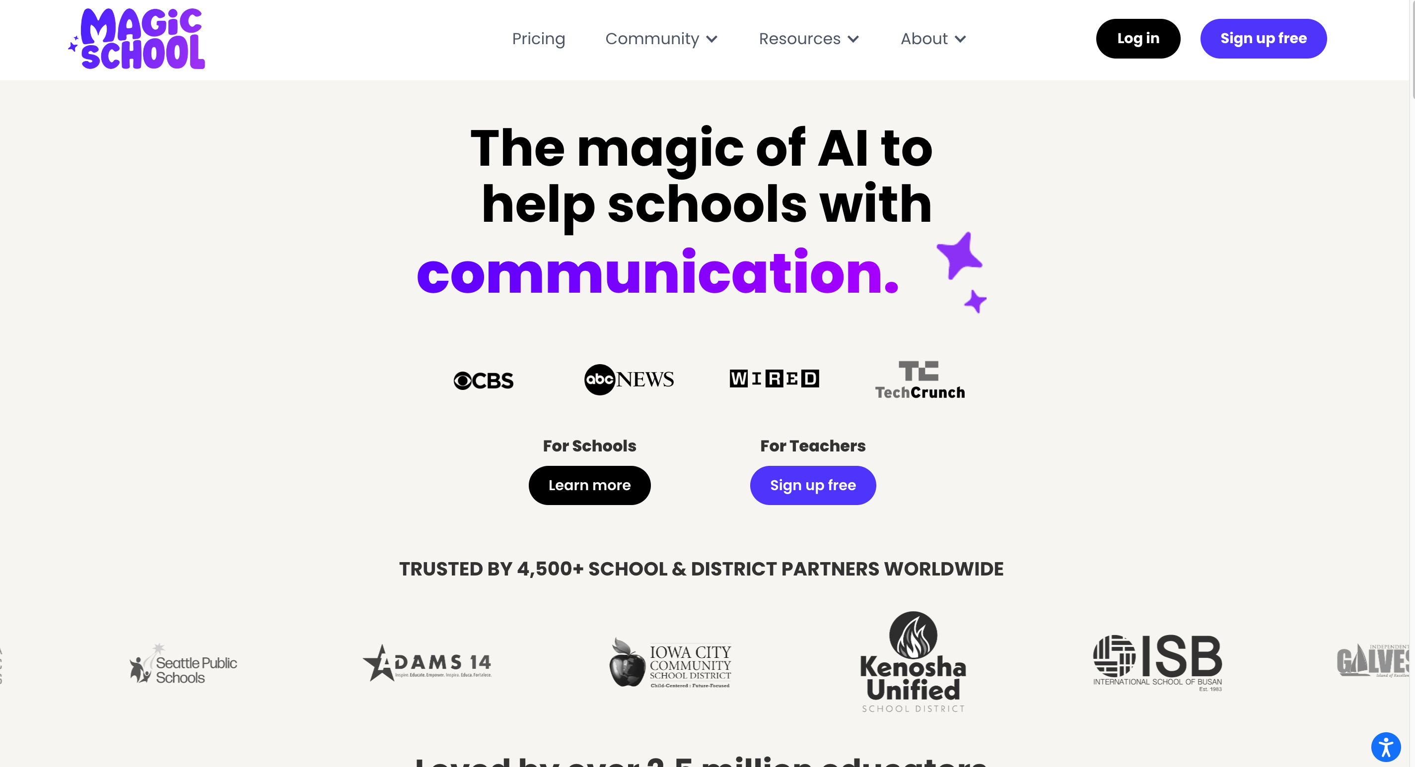 magicschool ai landing page, magicschool is is one of the best ai tools for teachers