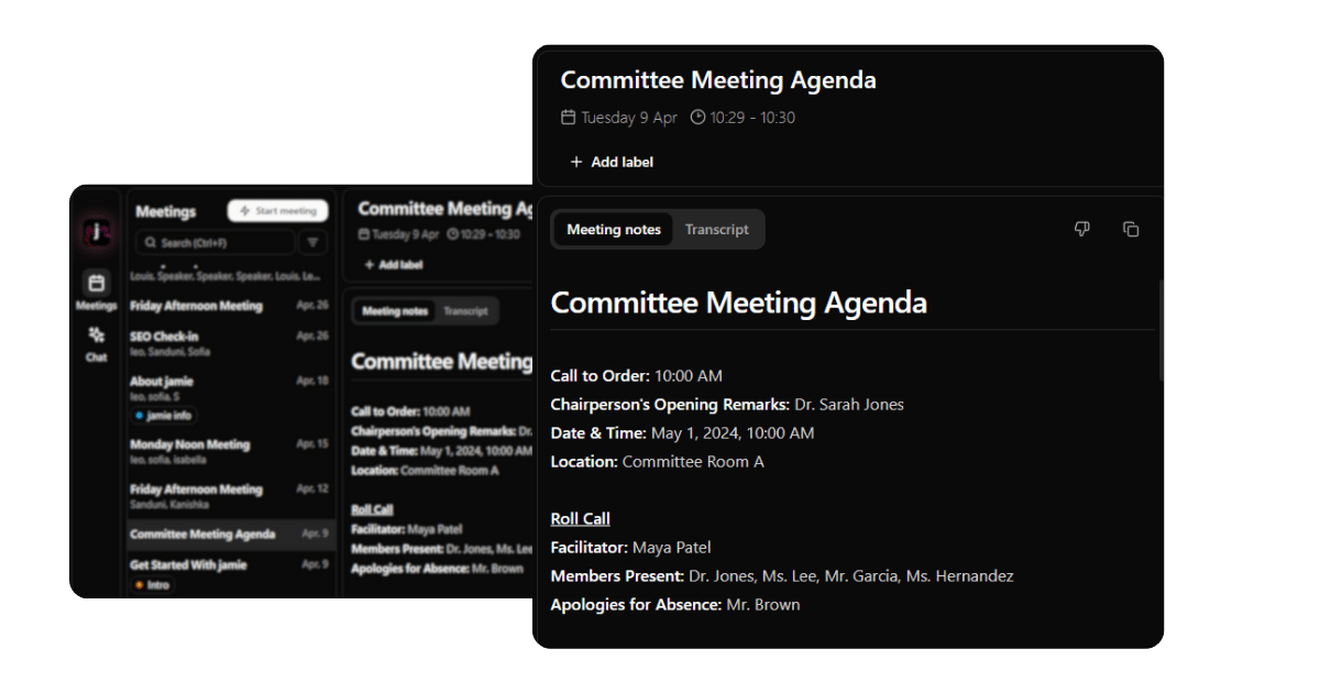 meeting minutes by jamie