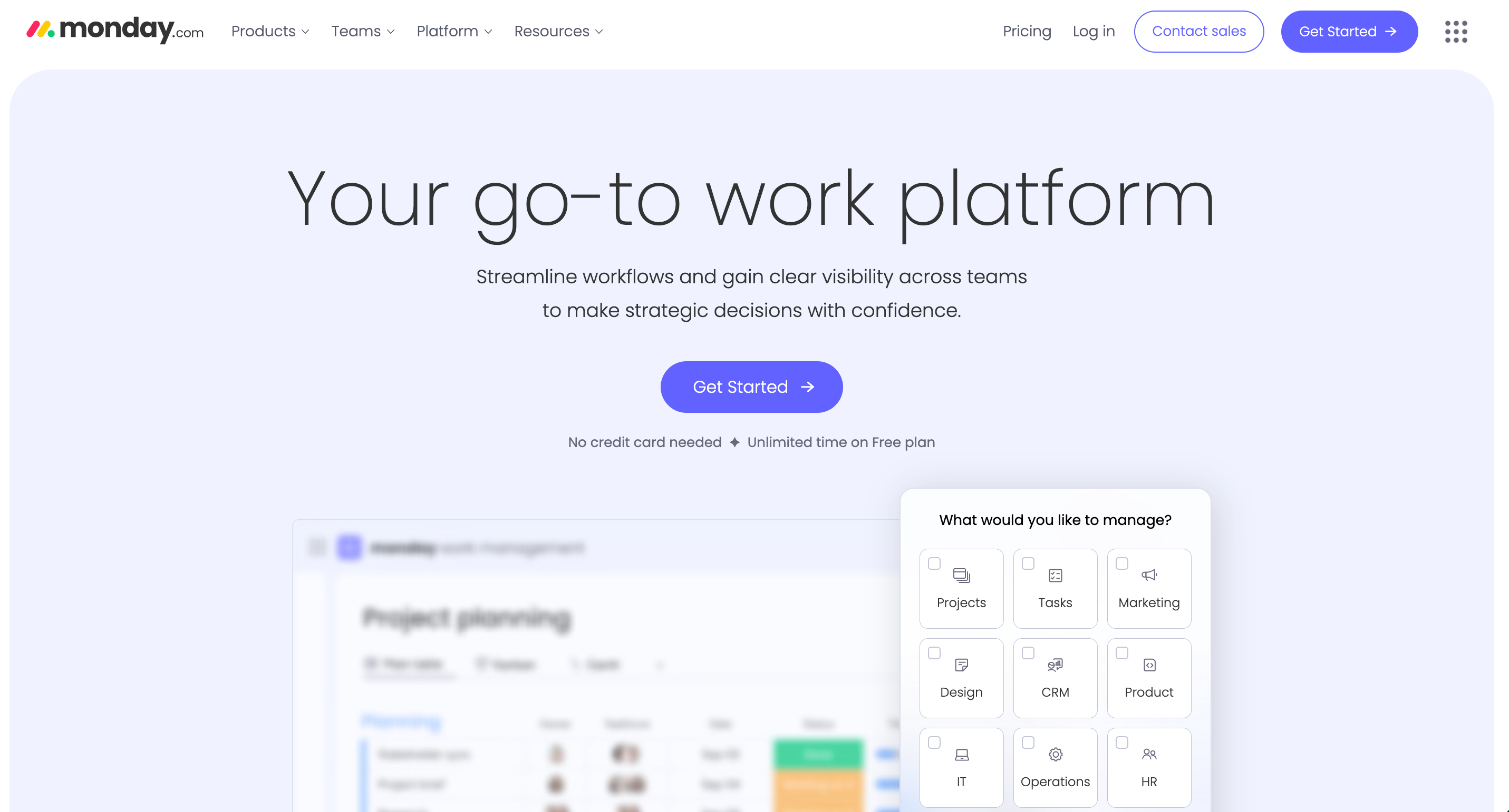 monday landing page, one of the best ai project management tools