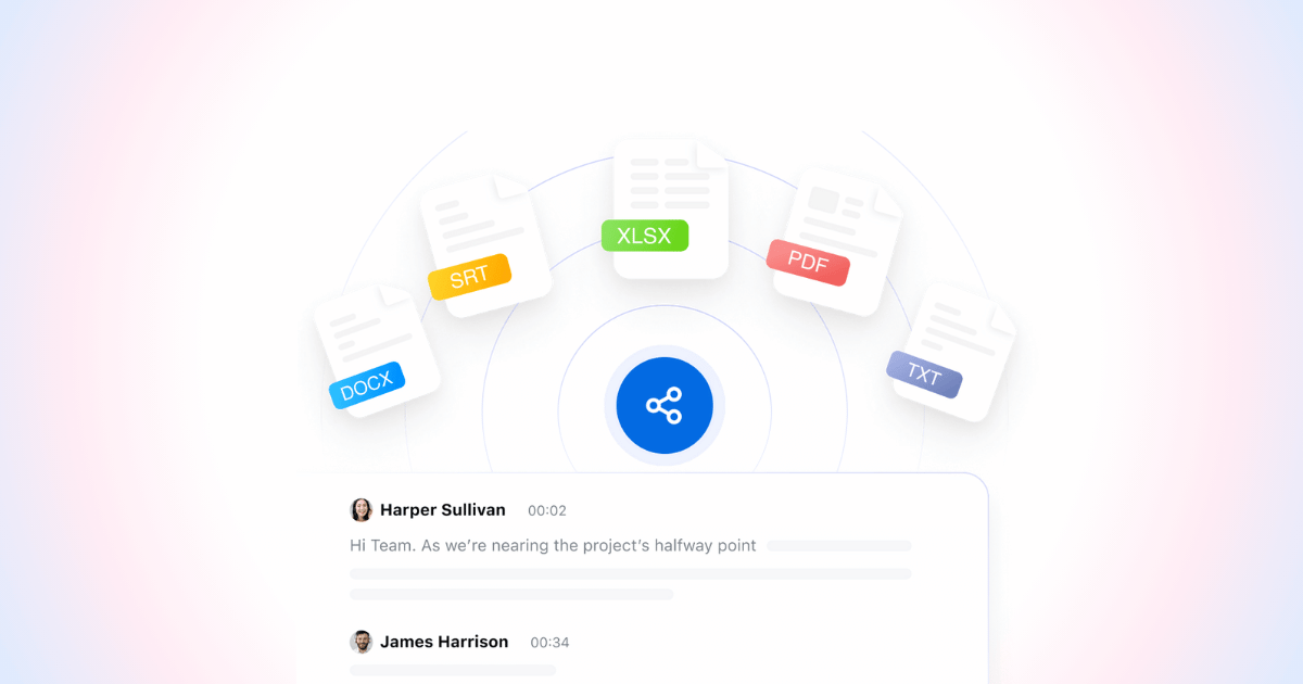 notta exports transcripts in mp3, pdf, docx and more