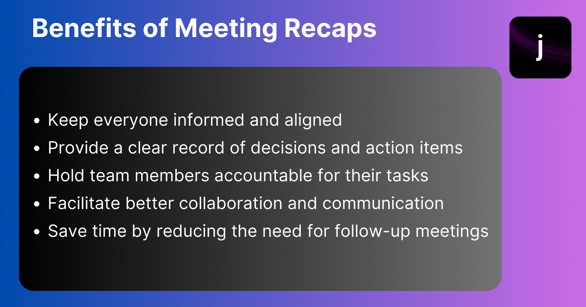 productive meetings main benefit of effective meeting recaps