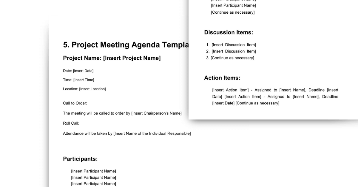 project meeting agenda template overview