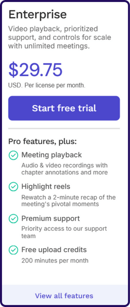 read ai enterprise plan | read ai pricing