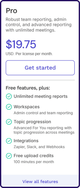 read ai pro plan | read ai pricing