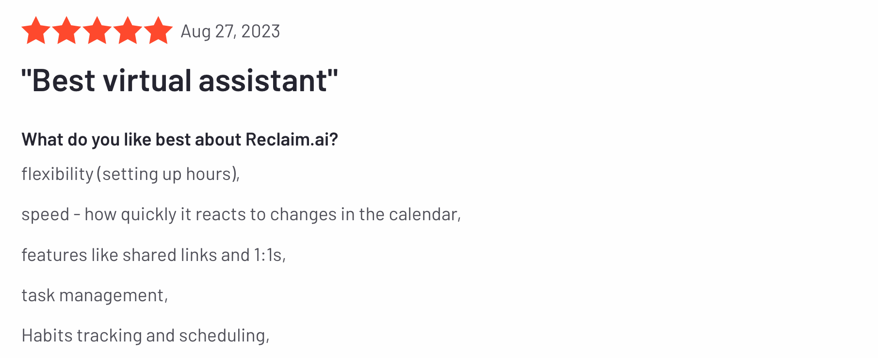 reclaim AI user review