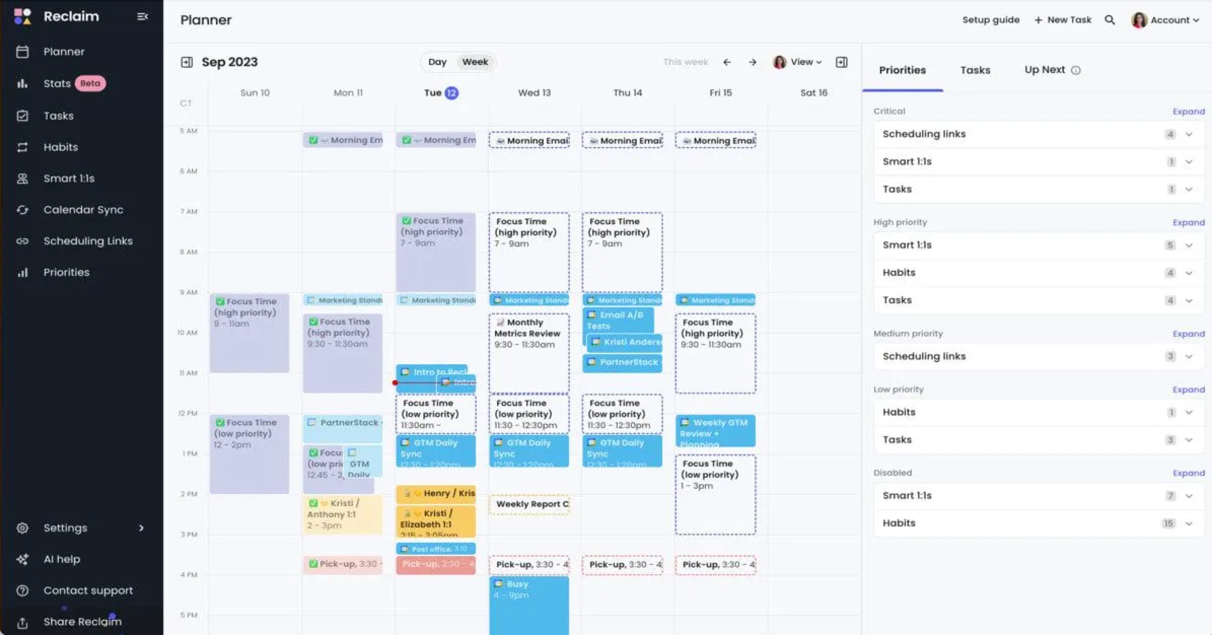 reclaim ai reclaim scheduling tool