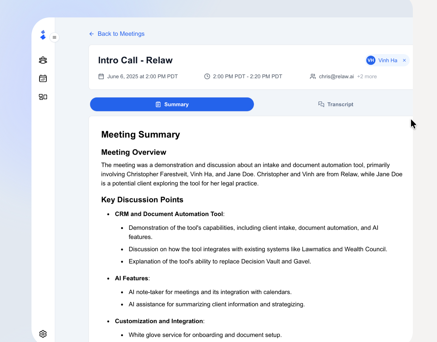 Relaw dashboard