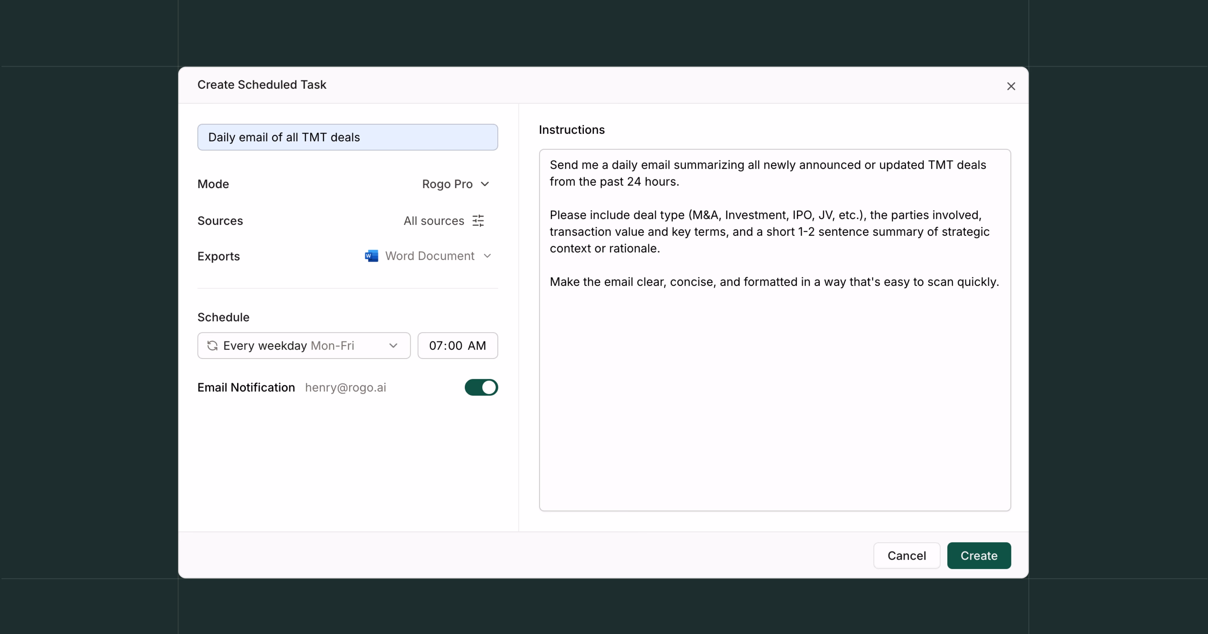 rogo dashboard