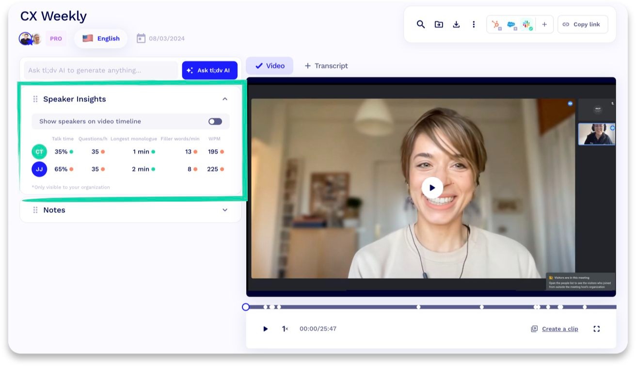tl;dv speaker insights