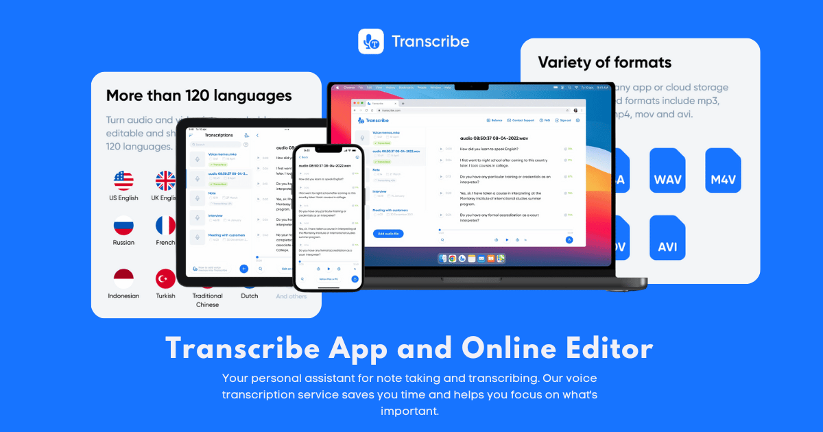 transcribe.com | best speech to text app