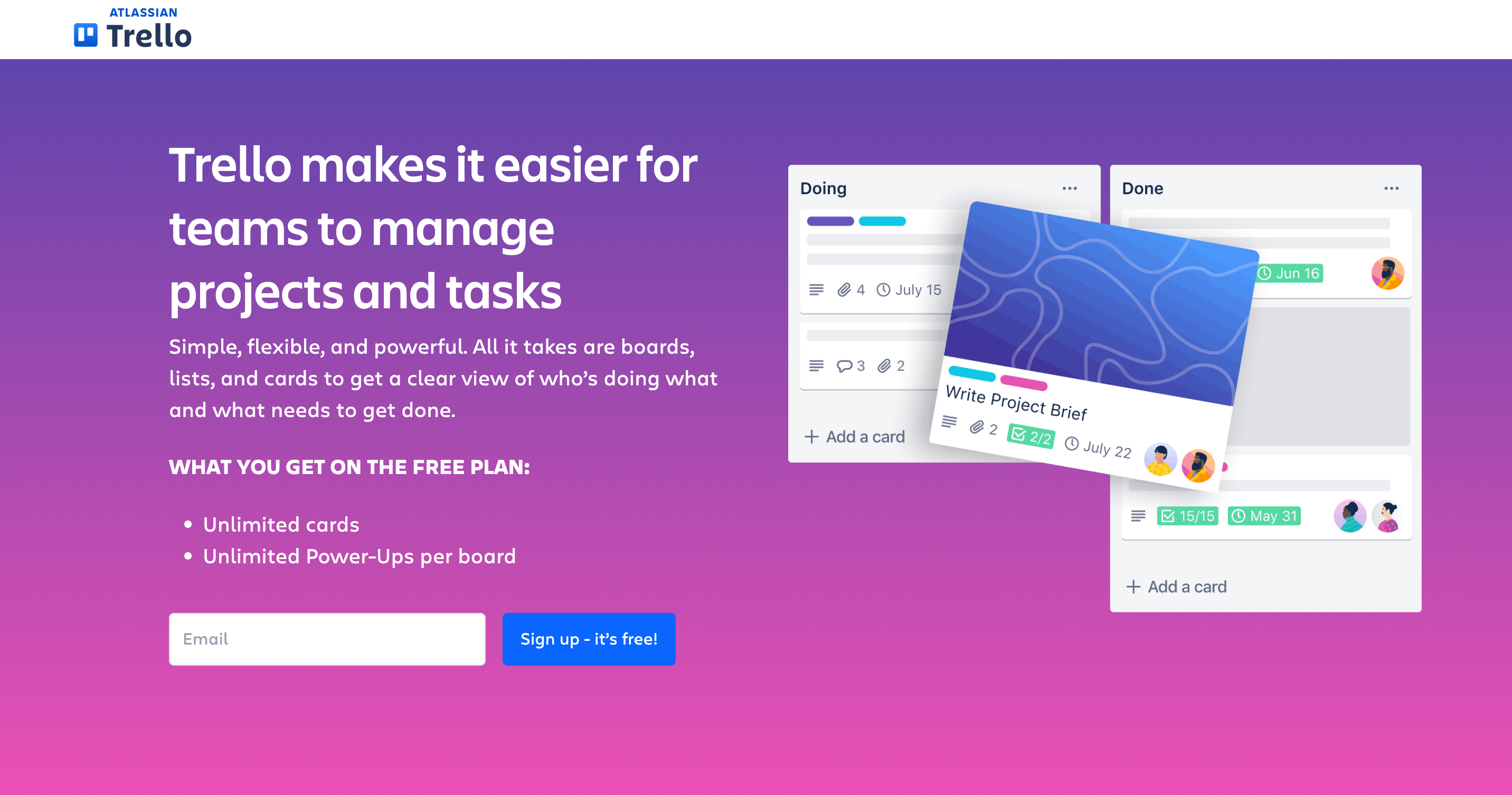 trello landing page, one of the best ai project management tools