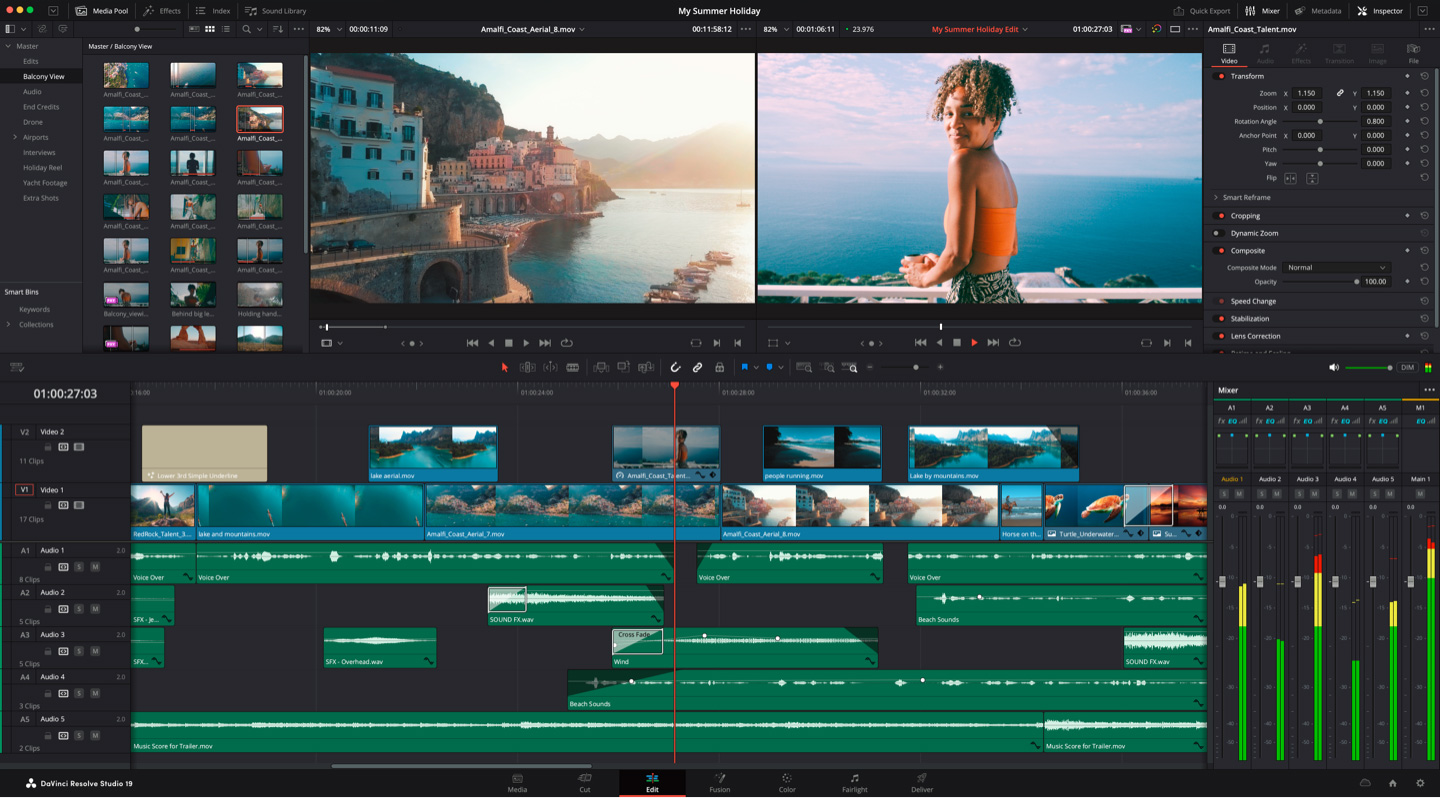 via DaVinci Resolve 19