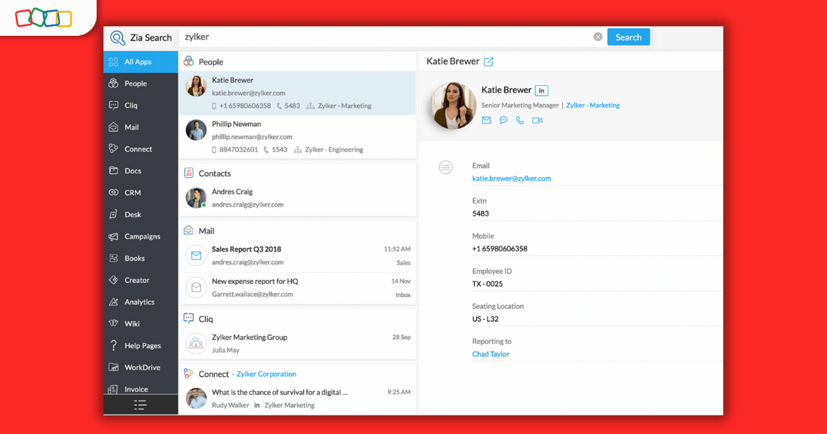 zoho crm best ai tools for marketing 2024